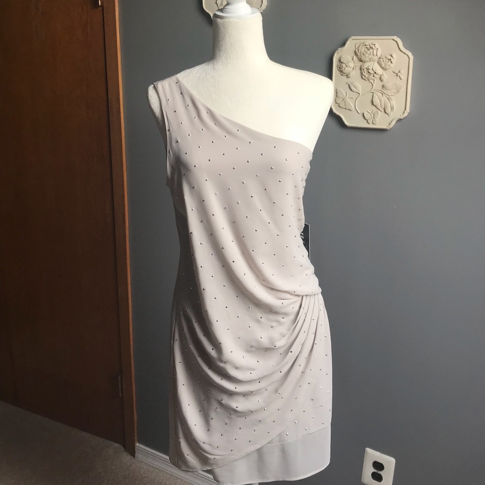 Express Gray and Rhinestone Dress